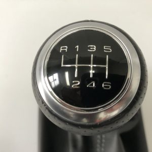 AUDI A4 B8 MANUAL 6 SPEED LEATHER GEARSTICK KNOB WITH (SOUL/JET GREY) LEATHER BOOT – PART # 8K0 863 278 G VTY